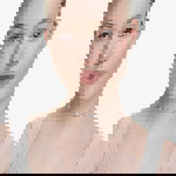 Swarovski Una Rhodium Plated Round White Crystal Necklace 5733116