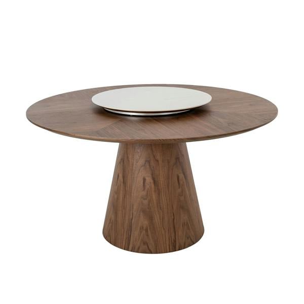 Angel Cerdá Rotating Round walnut dining table 1016