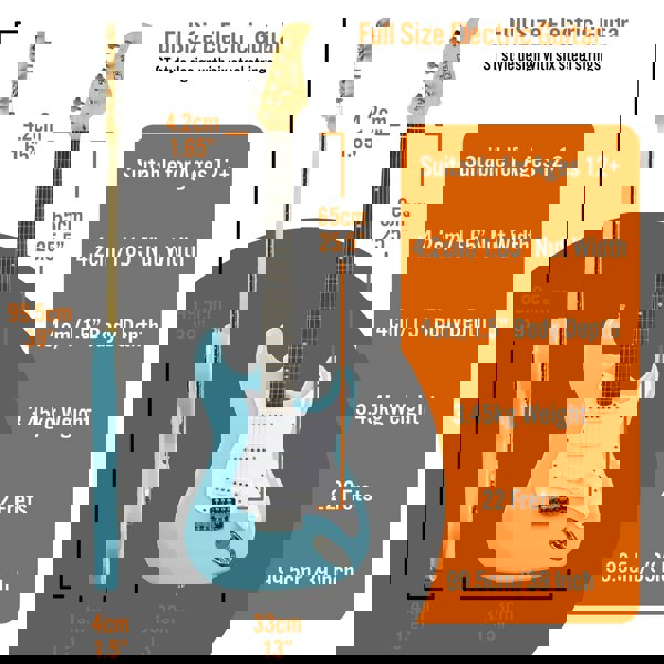 3rd Avenue Full Size Pastel Electric Guitar Pack#Colour_Blue