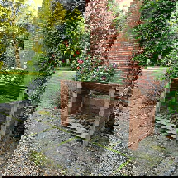 Arbor Garden Solutions Wooden Outdoor Shoe/Log Storage W-119cm, H-66cm, D-54cm - Brown Finish