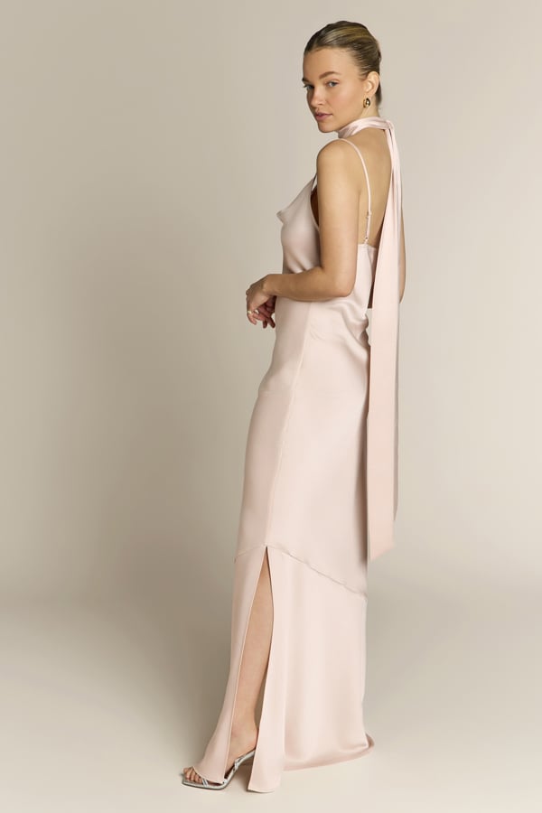 Rewritten London Pollenca Dress in Champagne Satin