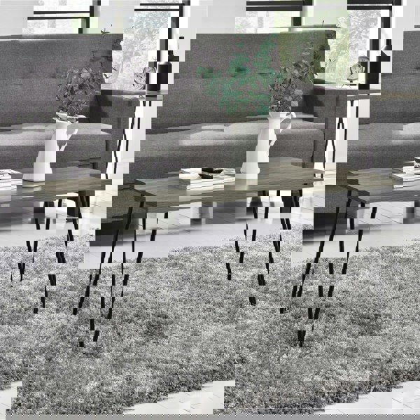 Dorel Home Owen Retro Coffee Table in Rustic Oak Look