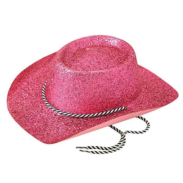Bristol Novelty Unisex Adults Glitter Cowboy Hat - Pink - 