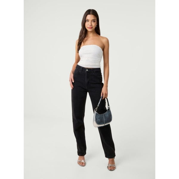 Pink Vanilla Diamante Bandeau Top - Ivory