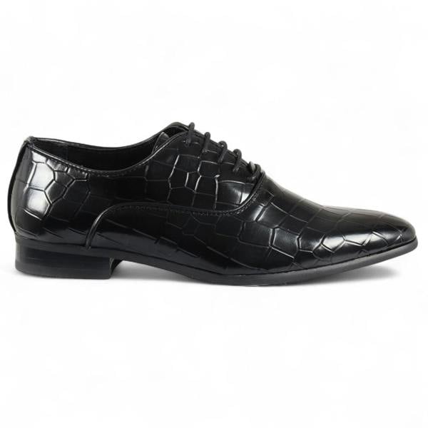 Dolcetto Men's Black Classic Lace-Up Oxford Derby Formal Shoes