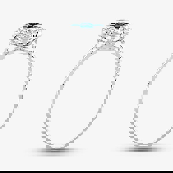 T. H. Baker 9ct White Gold Sapphire & Diamond Quatrefoil Shaped Cluster Ring PR10950 SA