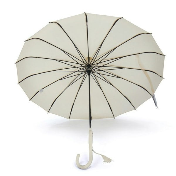 Beige Boutique Plain Pagoda Umbrella inside