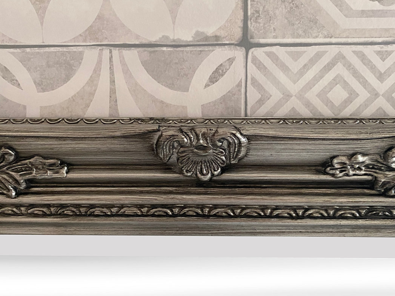 Downton Interiors Antique Silver Tall Ornate Dressing Wall Mirror with Bevelled Glass 142cm