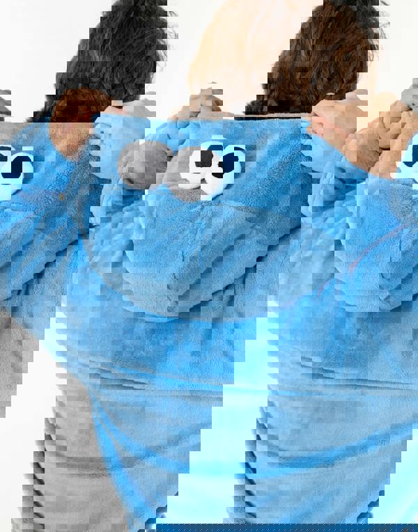 Sesame Street Unisex Blue Character Hooded Bathrobe