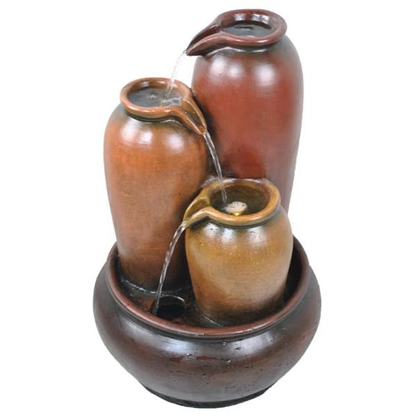 Tranquillity Water Features 3 Pouring Urns Traditional Water Feature