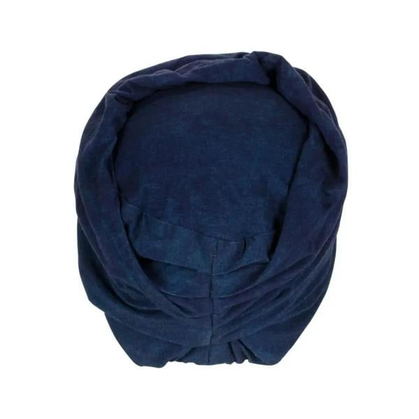 Navy blue Fashy Vario soft fabric cap with velvet folds