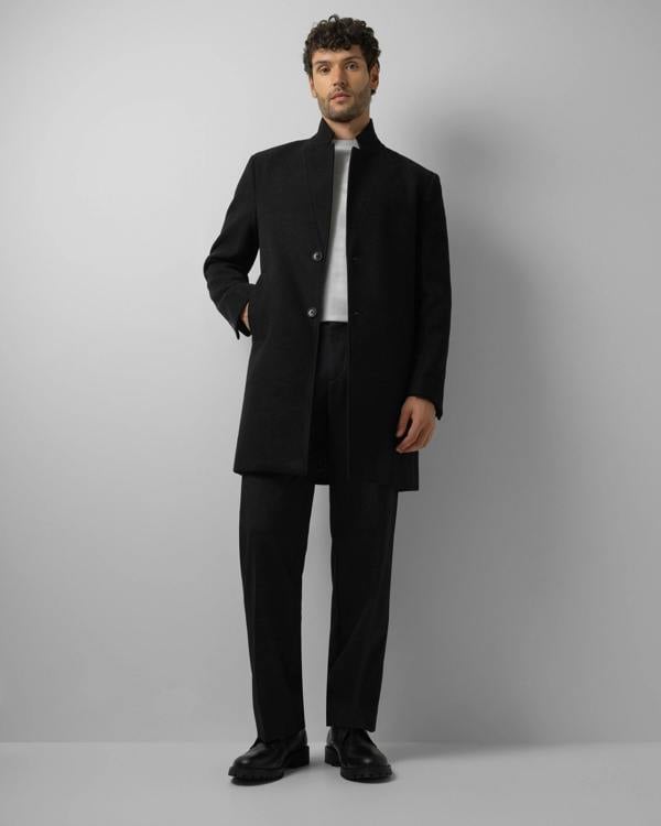 Steel & Jelly Holden - Inverted Collar Coat - Black