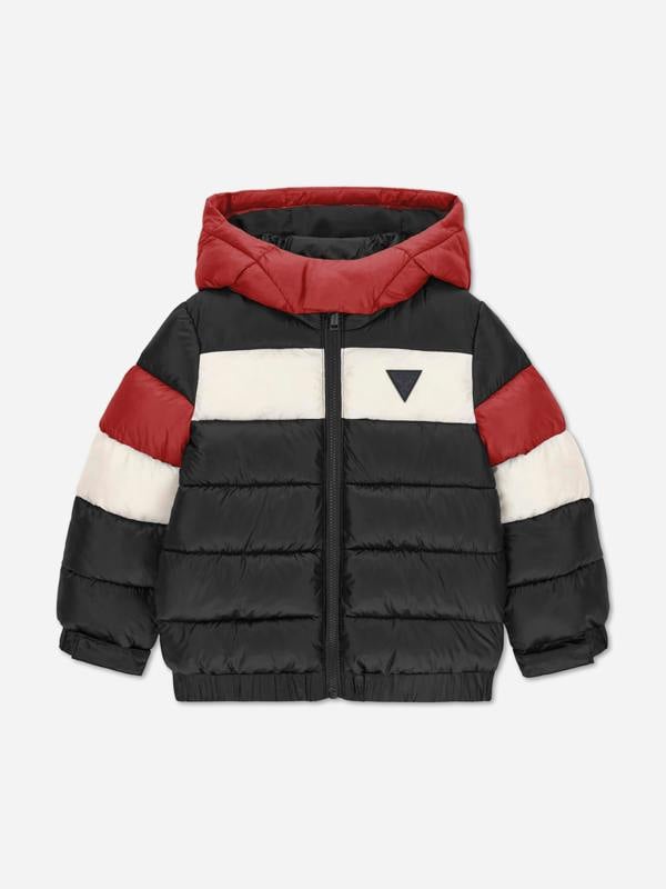 Guess Boys Hooded Puffer Jacket in Black