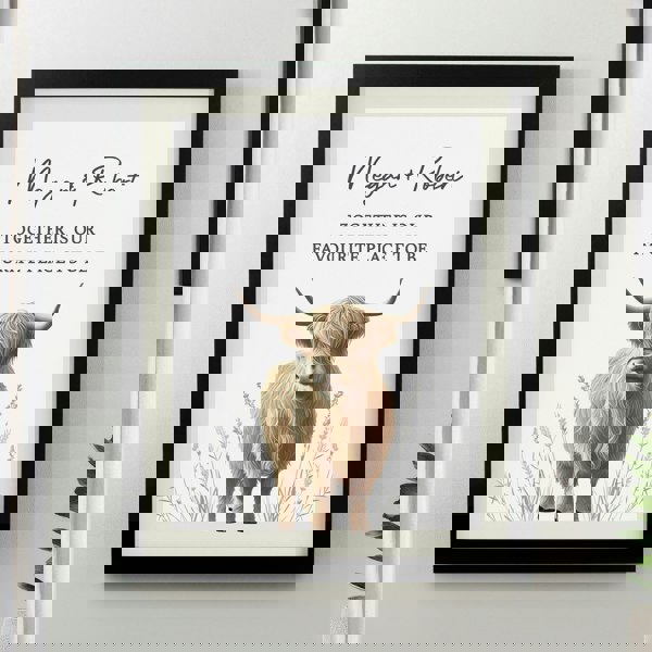 Personalised Memento Company Personalised Highland Cow Black Poster Frame