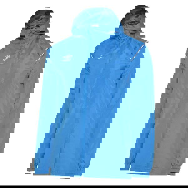 Umbro Kids Hooded Waterproof Jacket - Ibiza Blue/Brilliant White