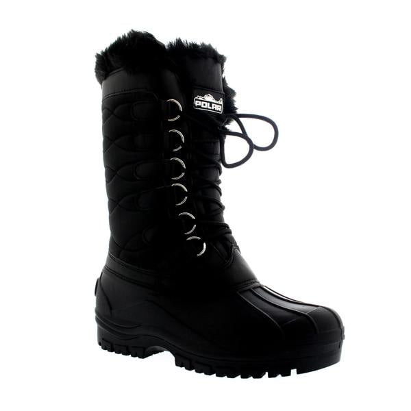 VIVA Polar Women's Cuff Lace Up Waterproof Winter Mid Calf Snow Rain Boots