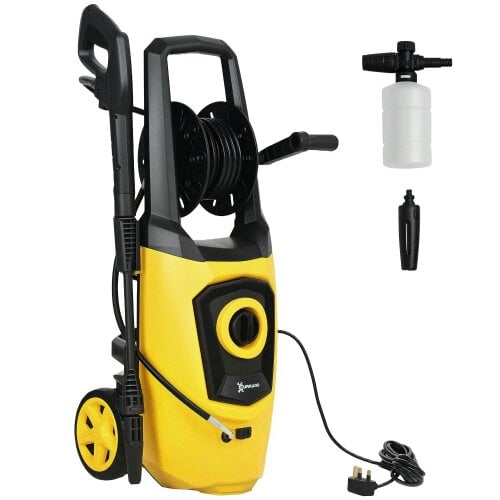 Bobobiy 1800W High Pressure Washer, 150 Bar Pressure, High-Performance Portable Power Washer Jet Wash Cleaner with 6M Hose and Hose Reel, 510 L