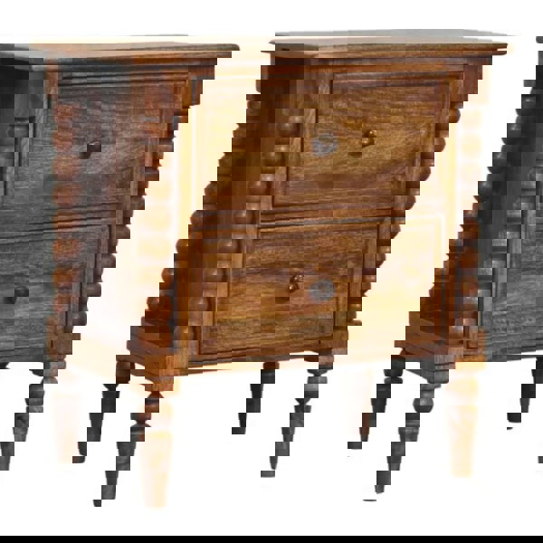 Artisan Furniture Solid Wood Spindle Leg Amber Oak Nightstand