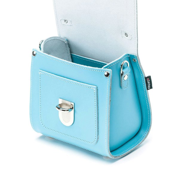 Zatchels Handmade Leather Sugarcube Handbag - Pastel Baby Blue