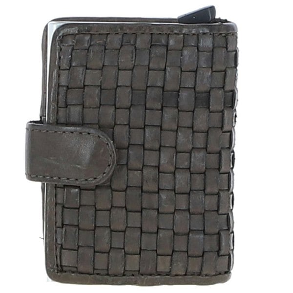'La Perfetto' Metal & Woven Leather Card Wallet Case: D-10W