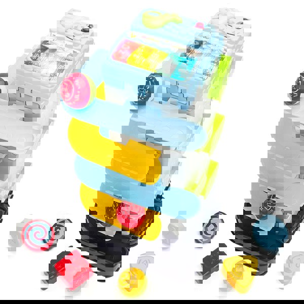 deAO Toys Children’s 4-in-1 Ball Tower Toy – Baby Ball Drop with Music & Lights, Montessori Learning Toy for Toddlers Aged 1–5