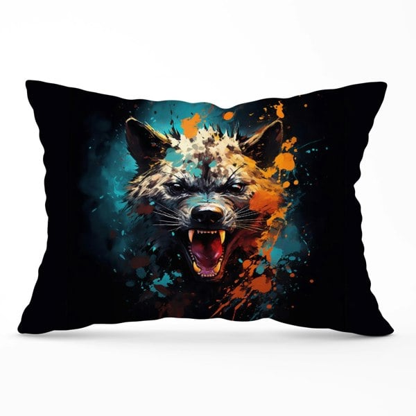 Warren Reed Splashart Angry Hyena Face Cushions