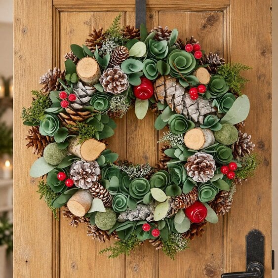 Neo Christmas Woodland Wreath Front Door 50 cm