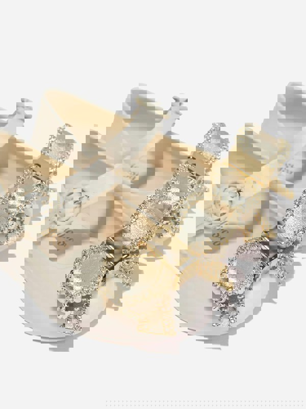 Mini Melissa Girls Mini Sweet Love Bow Jelly Ballerinas in Beige