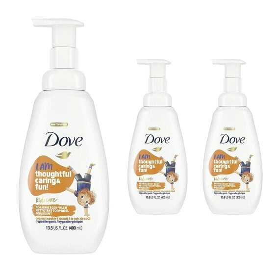 Dove Kids Care Body Wash Coco Cookie Hypoallergenic Shower Gel 400ml, 3 Pack