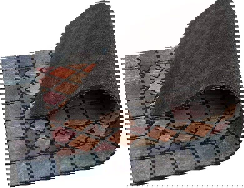 Nicoman Elegant Tile Effect Doormat - Blue Edge