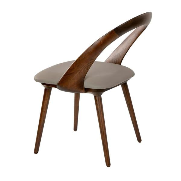 Angel Cerdá Walnut and mink leatherette chair 4063
