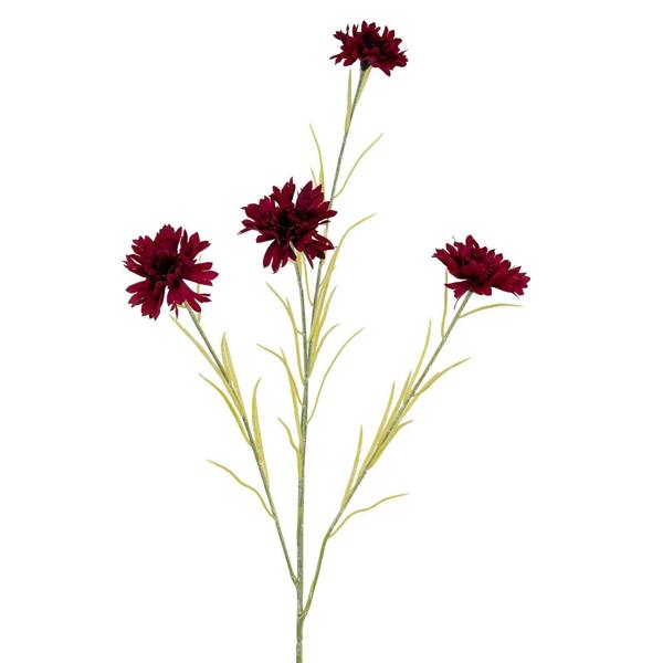 Hill Interiors Cornflower  Artificial Plant - Burgundy - 