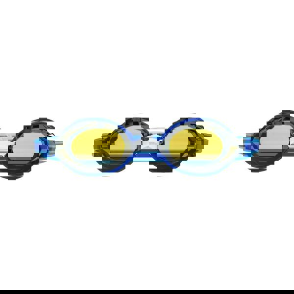 Speedo Vanquisher 3.0 mirrored junior swim goggle with blue black frame yellow lenses