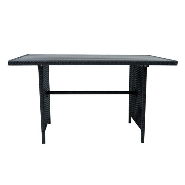 Jardi Rattan Corner Set With Composite Table – Black