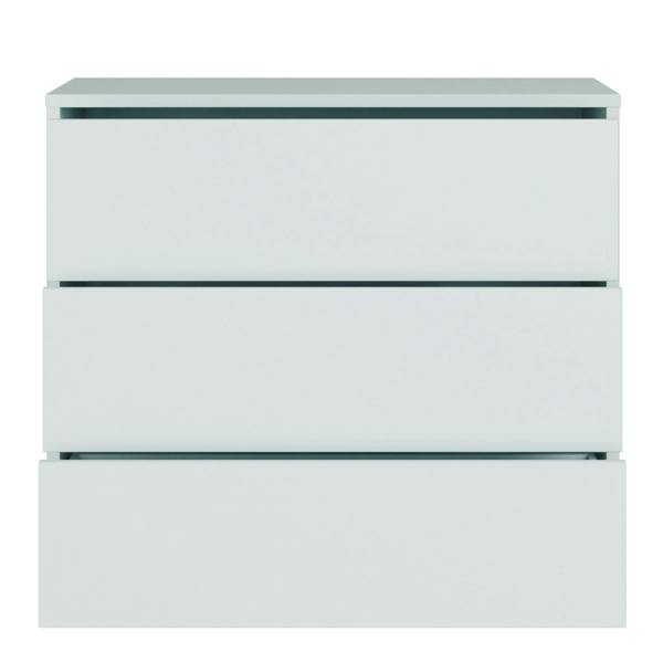 Alice Springs 3 Drawer Chest with Push-to-Open Drawers in Light Grey