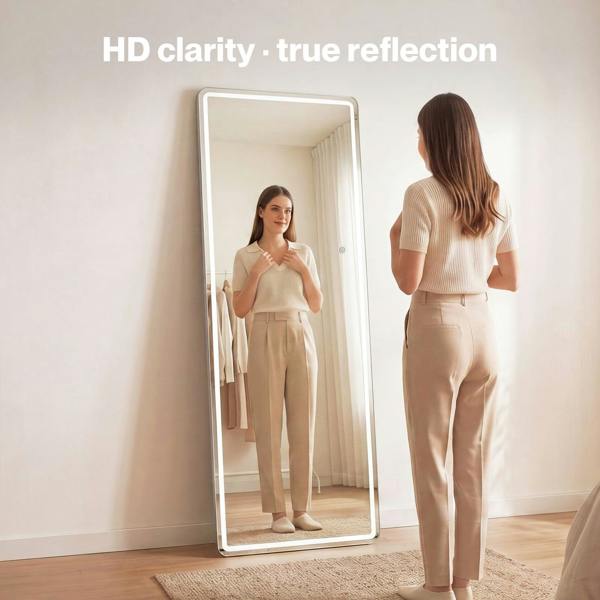 Yezi Full Length Mirror 3 Color LED Touch Dressing Mirror 165x60cm with Dimming