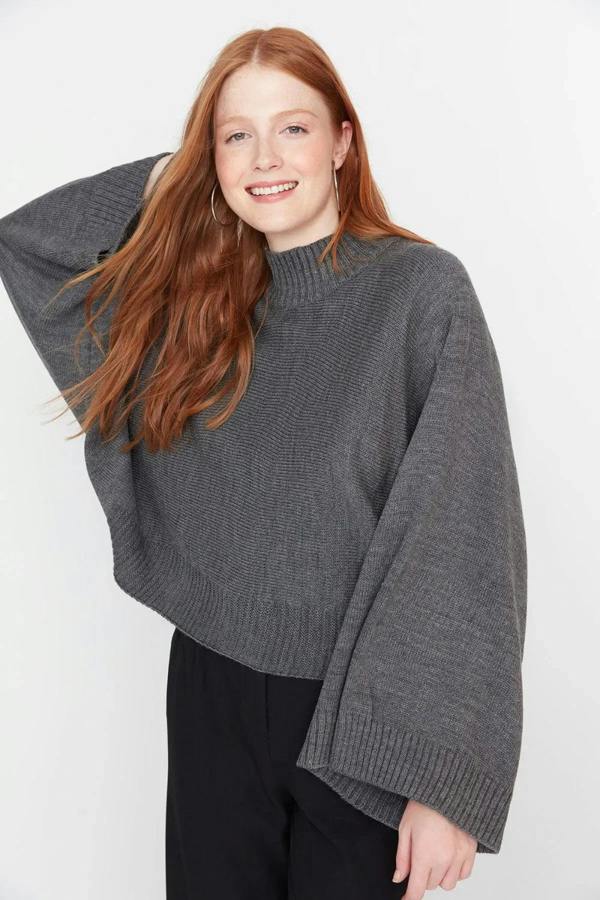 Hoxton Gal Oversized Flared Sleeve Knit Sweater
