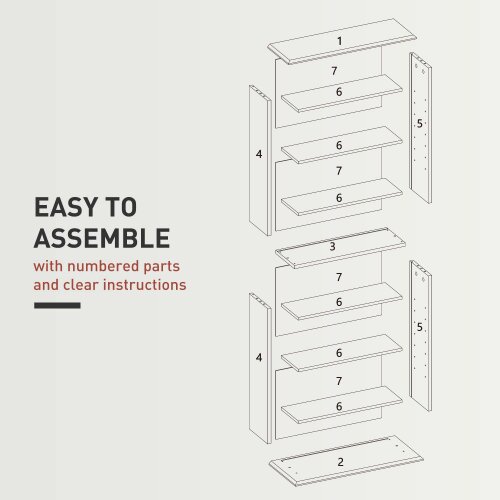 Wyld Haus Kael 126cm Wood Black Bookcase Storage Unit Shelving Unit