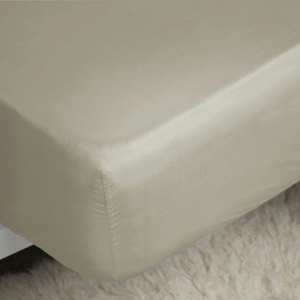 Belledorm Easycare Percale Fitted Sheet - Mushroom