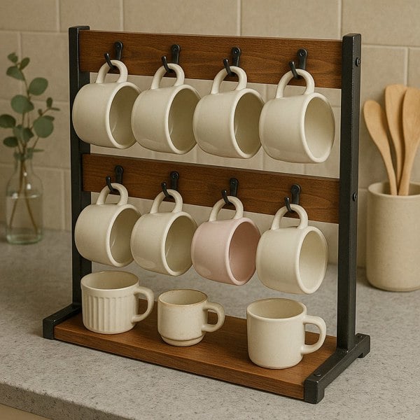 BMBO Industrial Mug Holder Stand For Countertop