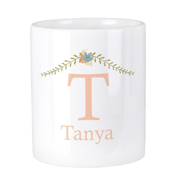 Personalised Memento Company Personalised Floral Bouquet Ceramic Storage Pot