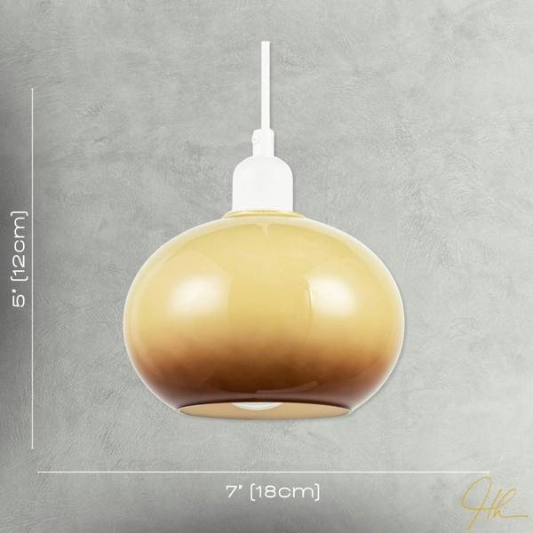 Gradient Amber Glass Globe Pendant Lamp Shade in Rounded Globe Form Image 7