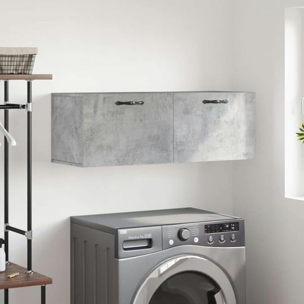 Berkfield Wall Cabinet Concrete Grey 100x36.5x35 cm Engineered Wood