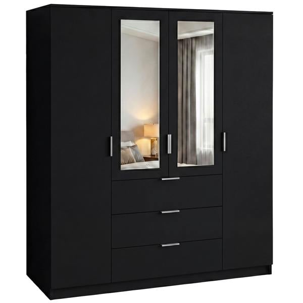Vida Designs Trega 4 Door 3 Drawer Mirrored Wardrobe