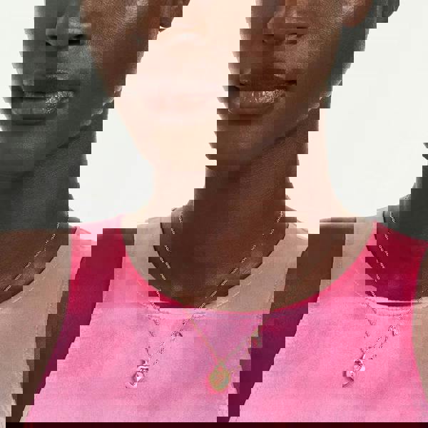 Swarovski Idyllia Gold Tone Plated Pink Heart Key Necklace 5737288