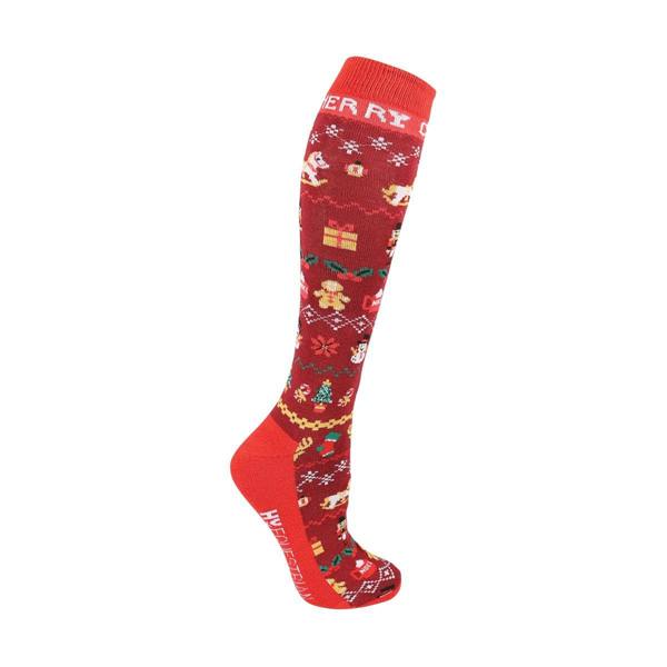 HyFASHION Womens/Ladies Christmas Socks - Red/Green/Gold - 