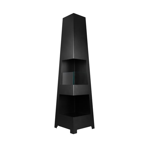 BIOFireplacesGMT Freestanding Bio Fireplace Pyramid Garden Black Matt Ventless