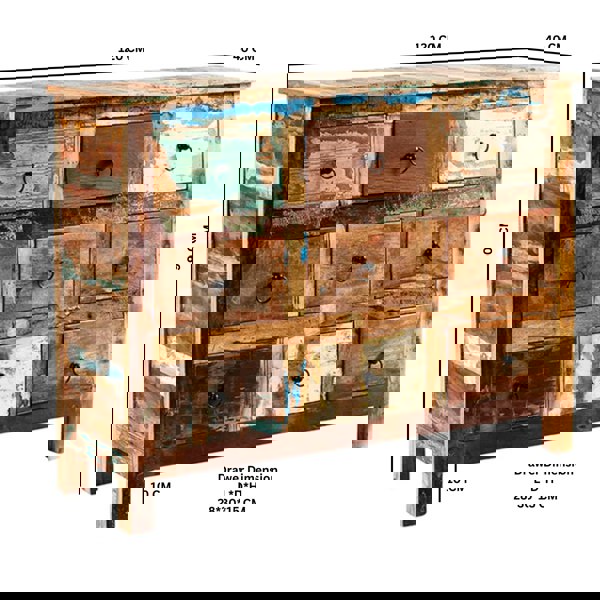 IH Design Dahila Reclaimed Boat 9 Drawer Chest