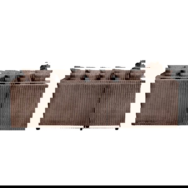 SQUAREBOXX Dylan Jumbo Cord 4 Seater Fabric Corner Sofa in Chocolate