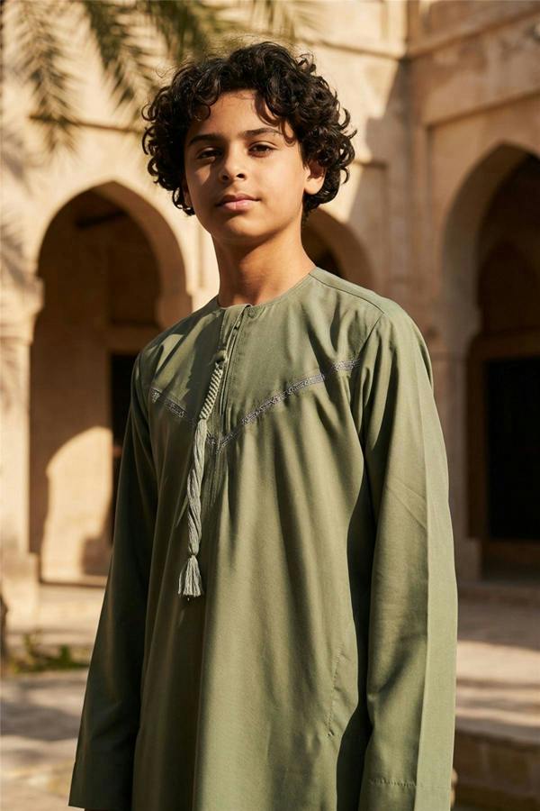 Infinity Leather Kids Boys Ramadan Eid Moroccan Jubba Robe Djellaba Thobe - K-TT008